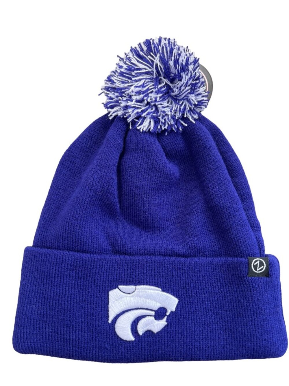 Zephyr Beanie Hat One Size Kansas State Wildcats Pom Park Purple Cozy Knit NEW